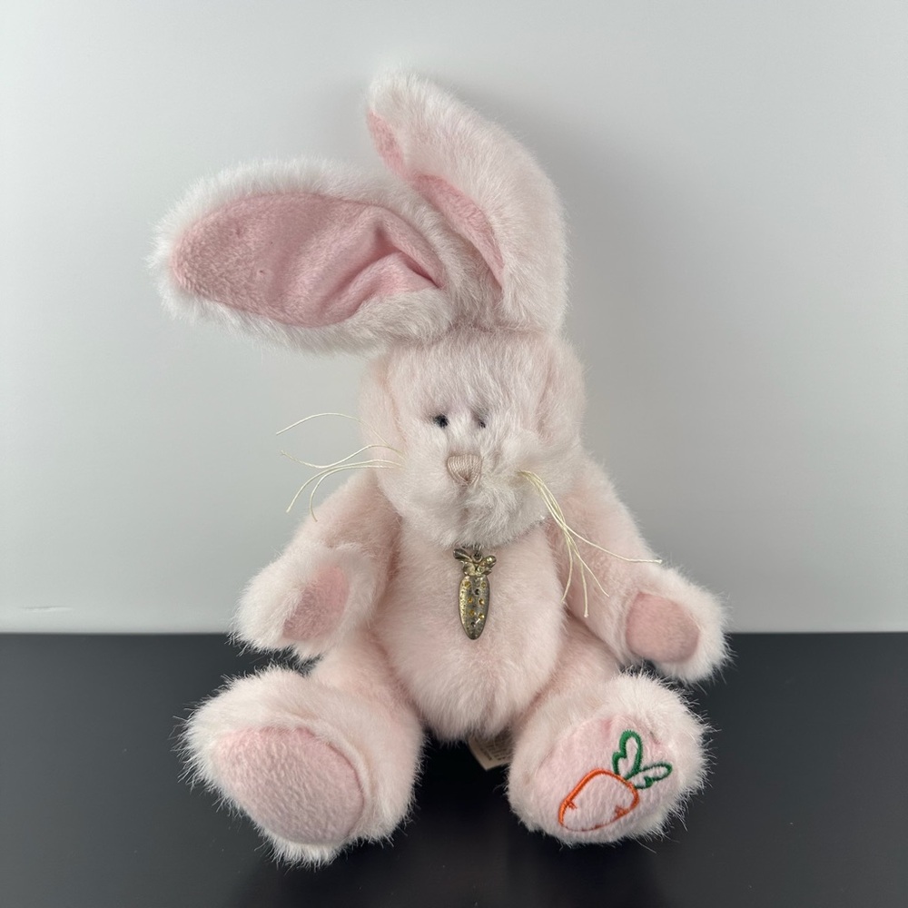 Fiesta Pink Bunny Rabbit 12” Carrot Necklace Plush Stuffed Animal